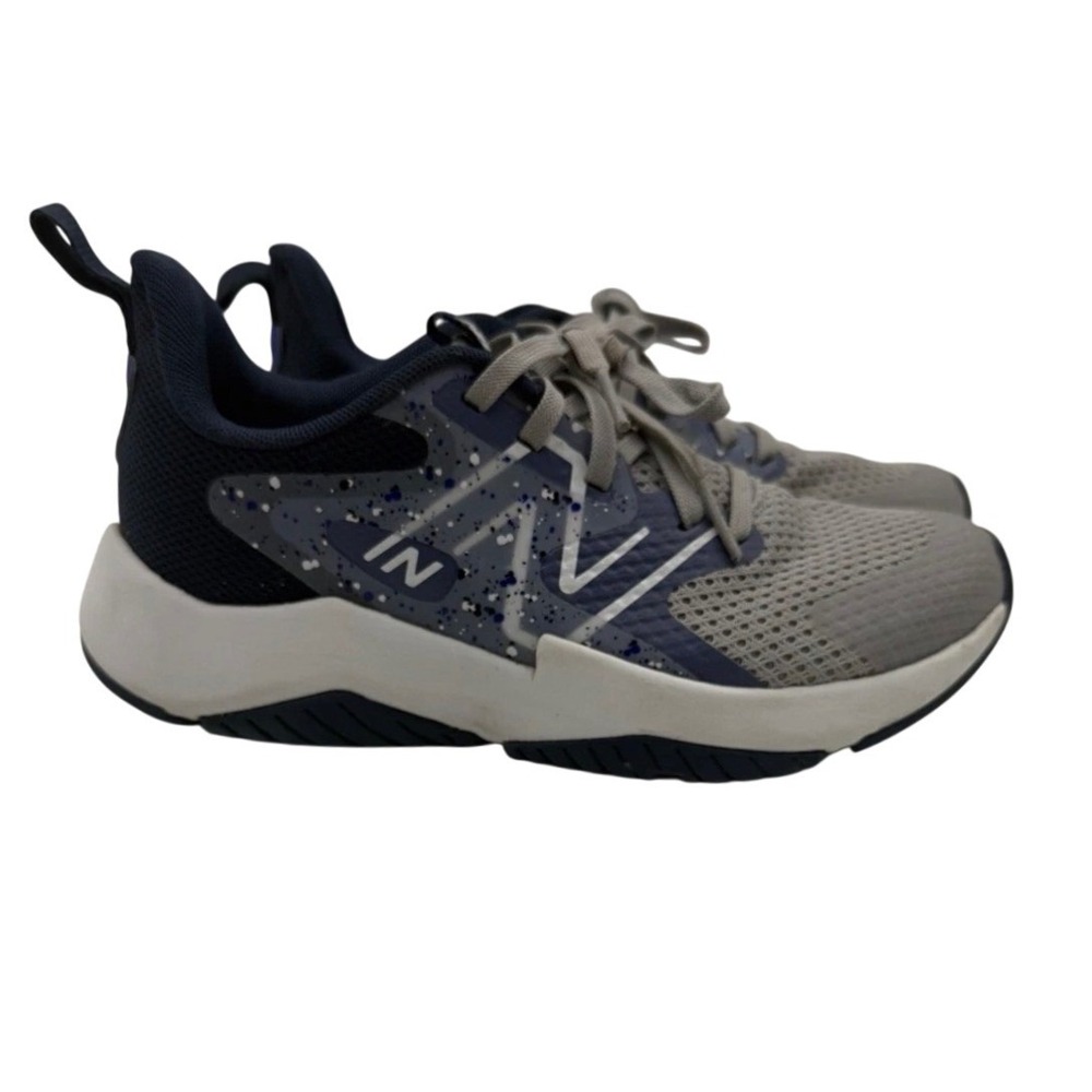 New Balance Running Shoes Rave Run v2 Splatter Kids 1.5 Blue Grey